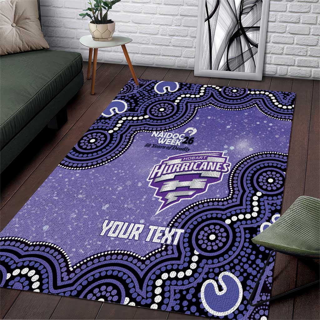 Hobart Hurricanes NAIDOC Week 2026 Custom Area Rug 50 Years Deadly Indigenous Art Glitter Effect