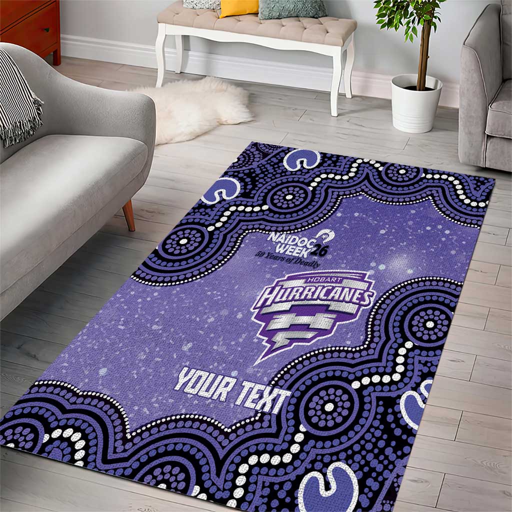 Hobart Hurricanes NAIDOC Week 2026 Custom Area Rug 50 Years Deadly Indigenous Art Glitter Effect