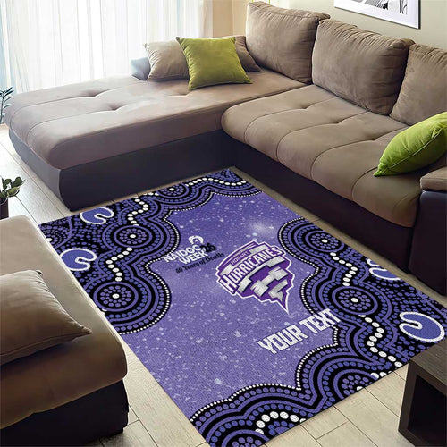 Hobart Hurricanes NAIDOC Week 2026 Custom Area Rug 50 Years Deadly Indigenous Art Glitter Effect