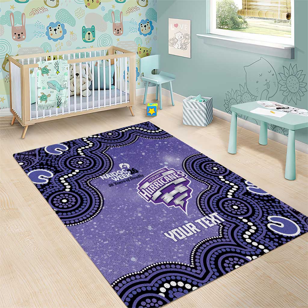 Hobart Hurricanes NAIDOC Week 2026 Custom Area Rug 50 Years Deadly Indigenous Art Glitter Effect