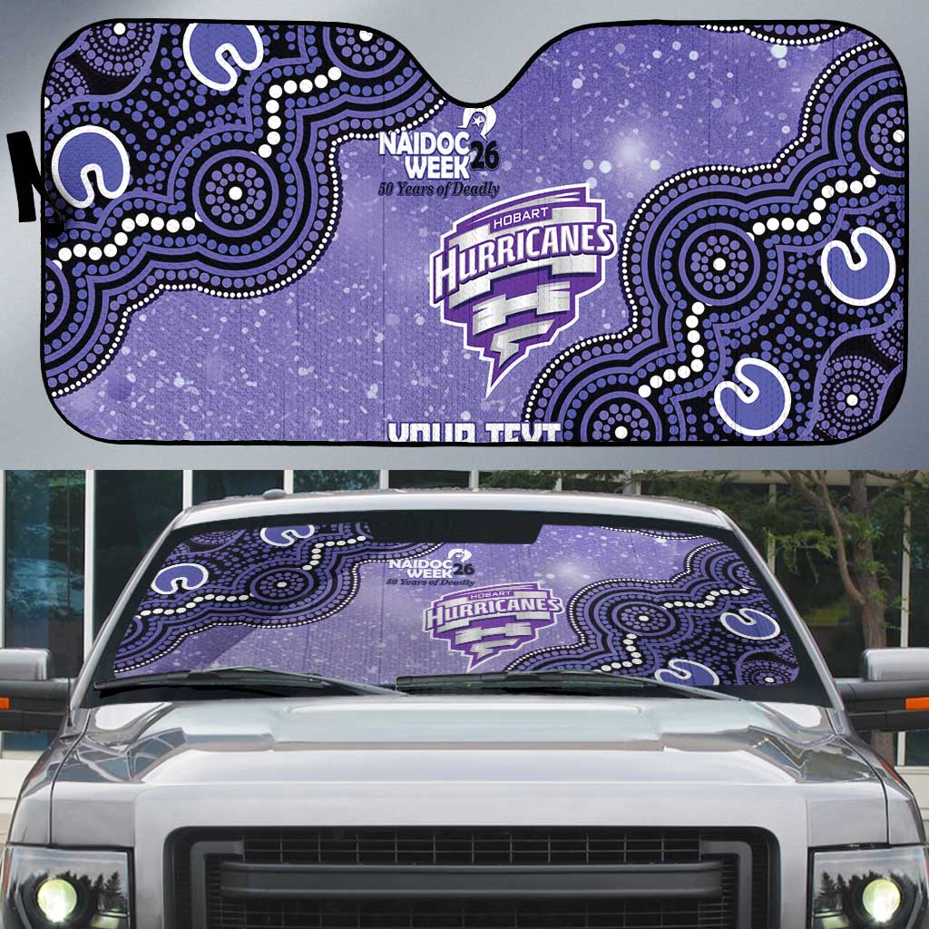 Hobart Hurricanes NAIDOC Week 2026 Custom Auto Sun Shade 50 Years Deadly Indigenous Art Glitter Effect