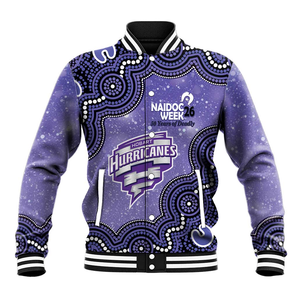 Hobart Hurricanes NAIDOC Week 2026 Custom Baseball Jacket 50 Years Deadly Indigenous Art Glitter Effect