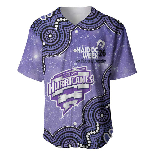 Hobart Hurricanes NAIDOC Week 2026 Custom Baseball Jersey 50 Years Deadly Indigenous Art Glitter Effect