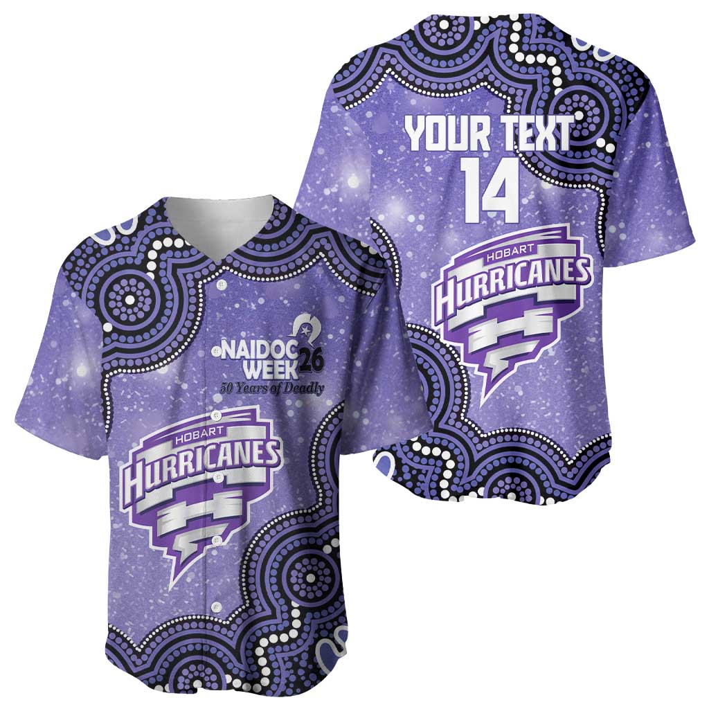 Hobart Hurricanes NAIDOC Week 2026 Custom Baseball Jersey 50 Years Deadly Indigenous Art Glitter Effect