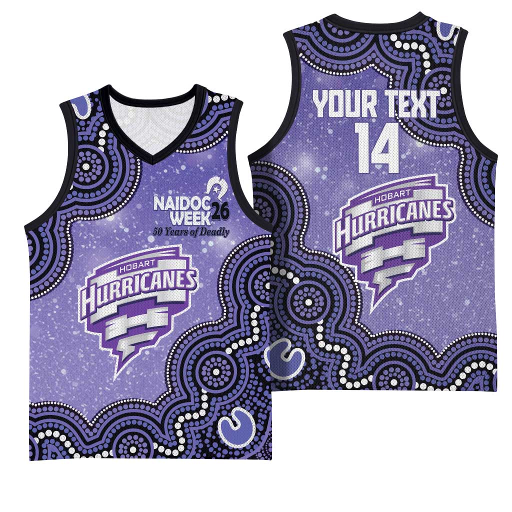 Hobart Hurricanes NAIDOC Week 2026 Custom Basketball Jersey 50 Years Deadly Indigenous Art Glitter Effect