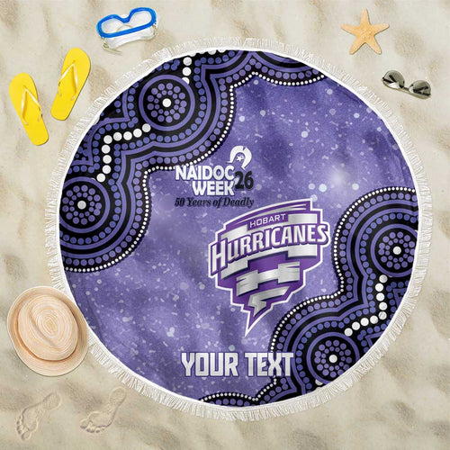 Hobart Hurricanes NAIDOC Week 2026 Custom Beach Blanket 50 Years Deadly Indigenous Art Glitter Effect