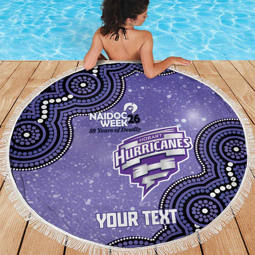 Hobart Hurricanes NAIDOC Week 2026 Custom Beach Blanket 50 Years Deadly Indigenous Art Glitter Effect