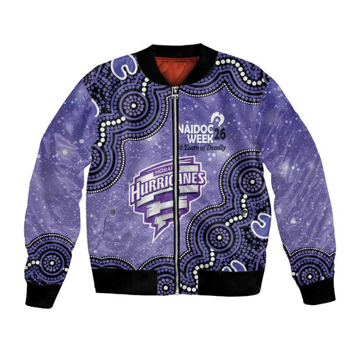 Hobart Hurricanes NAIDOC Week 2026 Custom Bomber Jacket 50 Years Deadly Indigenous Art Glitter Effect