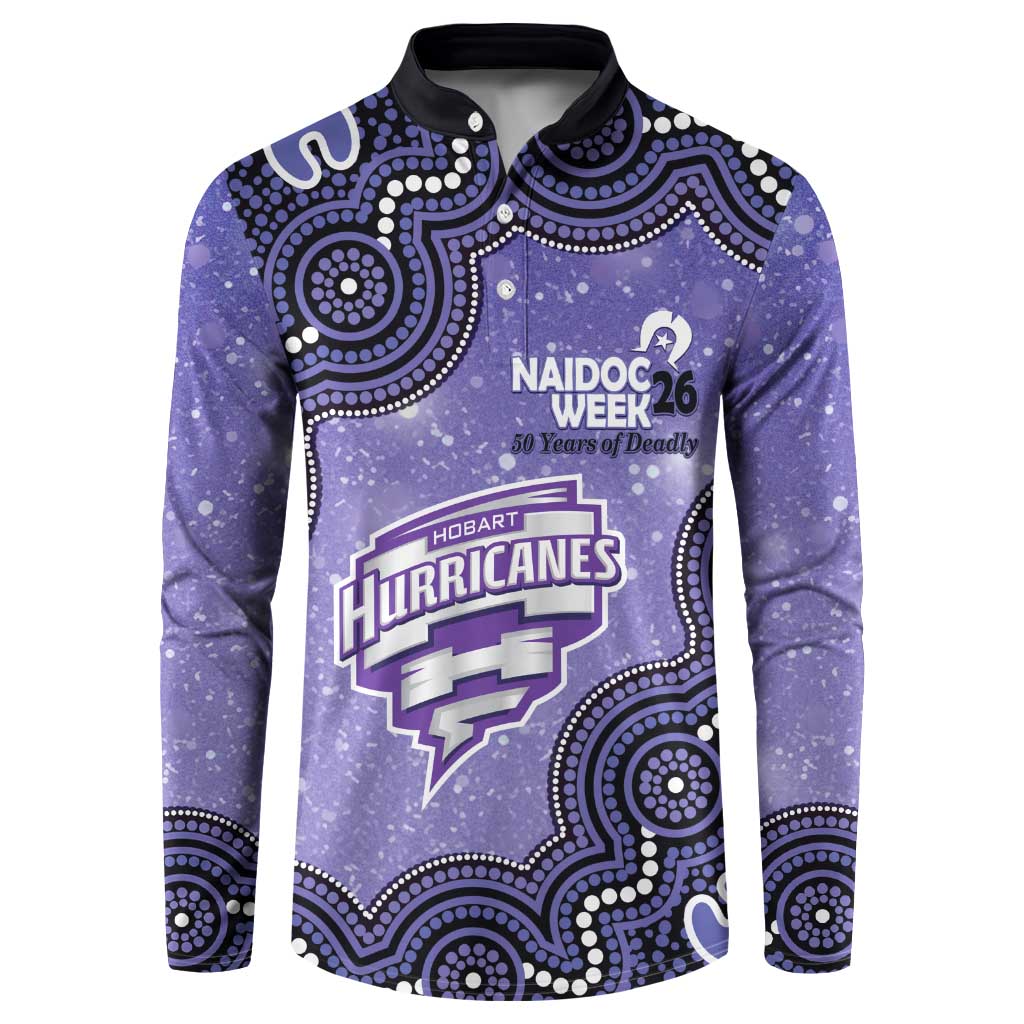 Hobart Hurricanes NAIDOC Week 2026 Custom Button Sweatshirt 50 Years Deadly Indigenous Art Glitter Effect