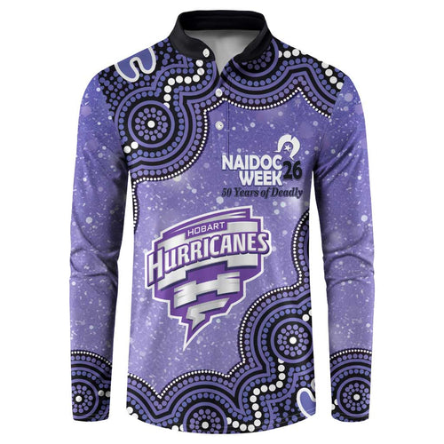 Hobart Hurricanes NAIDOC Week 2026 Custom Button Sweatshirt 50 Years Deadly Indigenous Art Glitter Effect