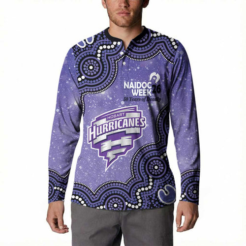 Hobart Hurricanes NAIDOC Week 2026 Custom Button Sweatshirt 50 Years Deadly Indigenous Art Glitter Effect