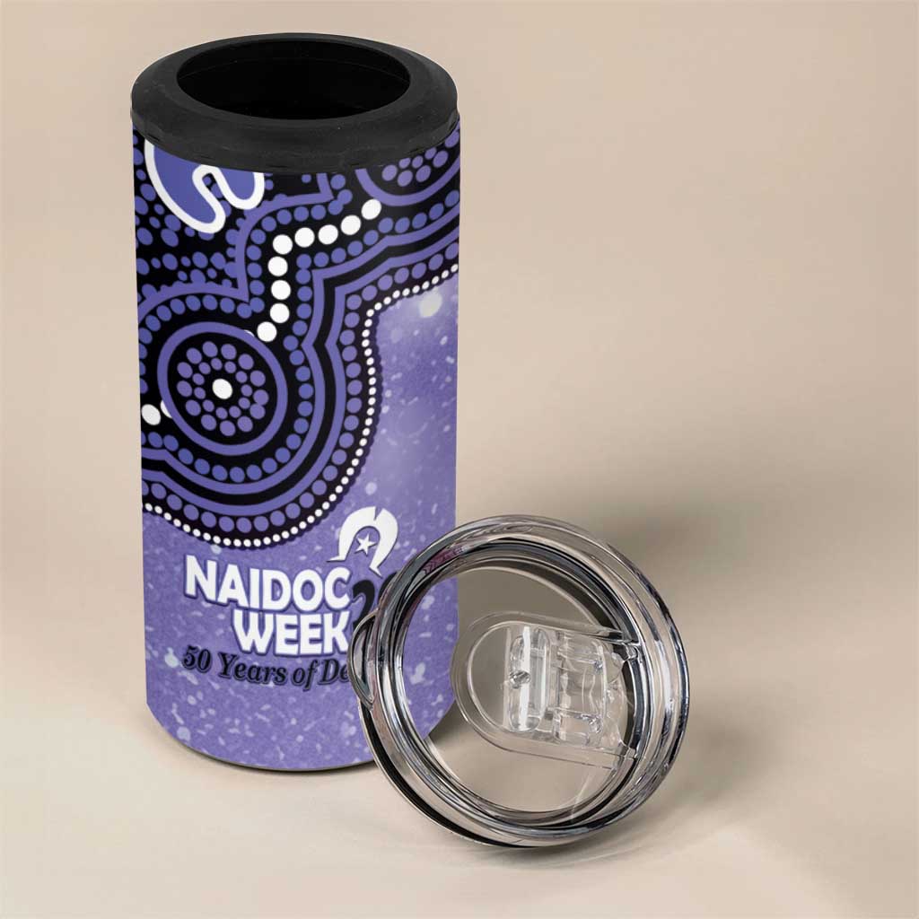 Hobart Hurricanes NAIDOC Week 2026 Custom 4 in 1 Can Cooler Tumbler 50 Years Deadly Indigenous Art Glitter Effect