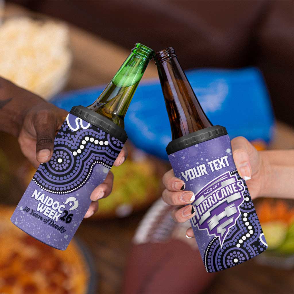 Hobart Hurricanes NAIDOC Week 2026 Custom 4 in 1 Can Cooler Tumbler 50 Years Deadly Indigenous Art Glitter Effect