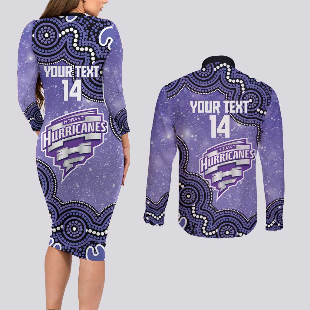 Hobart Hurricanes NAIDOC Week 2026 Custom Couples Matching Long Sleeve Bodycon Dress and Long Sleeve Button Shirt 50 Years Deadly Indigenous Art Glitter Effect