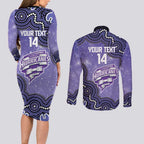 Hobart Hurricanes NAIDOC Week 2026 Custom Couples Matching Long Sleeve Bodycon Dress and Long Sleeve Button Shirt 50 Years Deadly Indigenous Art Glitter Effect