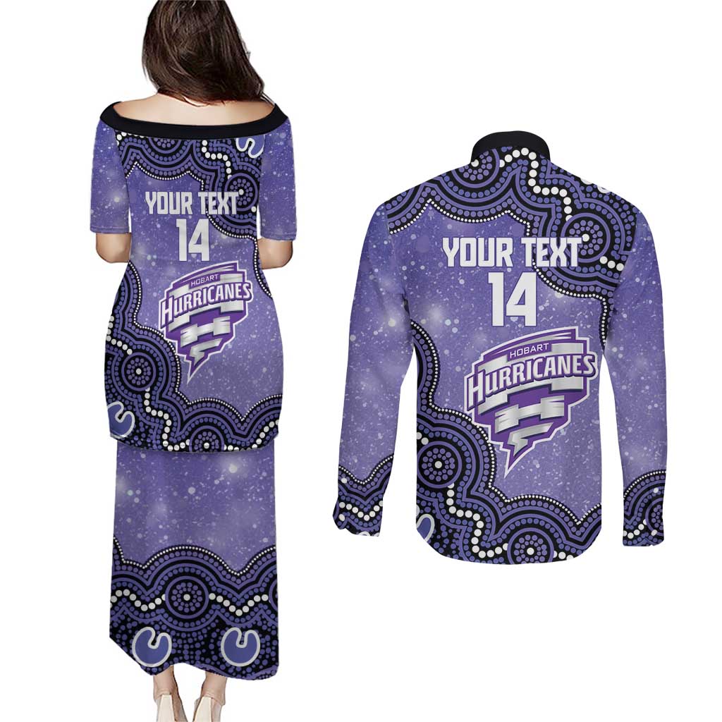 Hobart Hurricanes NAIDOC Week 2026 Custom Couples Matching Puletasi and Long Sleeve Button Shirt 50 Years Deadly Indigenous Art Glitter Effect