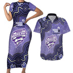 Hobart Hurricanes NAIDOC Week 2026 Custom Couples Matching Short Sleeve Bodycon Dress and Hawaiian Shirt 50 Years Deadly Indigenous Art Glitter Effect