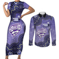 Hobart Hurricanes NAIDOC Week 2026 Custom Couples Matching Short Sleeve Bodycon Dress and Long Sleeve Button Shirt 50 Years Deadly Indigenous Art Glitter Effect