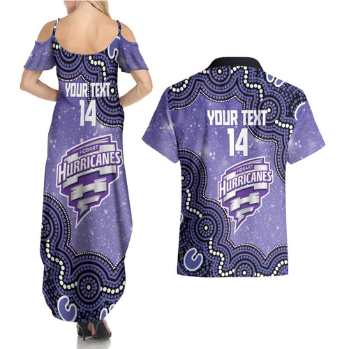 Hobart Hurricanes NAIDOC Week 2026 Custom Couples Matching Summer Maxi Dress and Hawaiian Shirt 50 Years Deadly Indigenous Art Glitter Effect