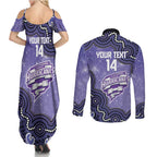 Hobart Hurricanes NAIDOC Week 2026 Custom Couples Matching Summer Maxi Dress and Long Sleeve Button Shirt 50 Years Deadly Indigenous Art Glitter Effect