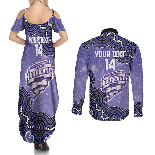 Hobart Hurricanes NAIDOC Week 2026 Custom Couples Matching Summer Maxi Dress and Long Sleeve Button Shirt 50 Years Deadly Indigenous Art Glitter Effect