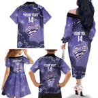 Hobart Hurricanes NAIDOC Week 2026 Custom Family Matching Off The Shoulder Long Sleeve Dress and Hawaiian Shirt 50 Years Deadly Indigenous Art Glitter Effect