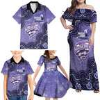 Hobart Hurricanes NAIDOC Week 2026 Custom Family Matching Off Shoulder Maxi Dress and Hawaiian Shirt 50 Years Deadly Indigenous Art Glitter Effect