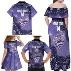 Hobart Hurricanes NAIDOC Week 2026 Custom Family Matching Off Shoulder Maxi Dress and Hawaiian Shirt 50 Years Deadly Indigenous Art Glitter Effect