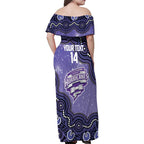 Hobart Hurricanes NAIDOC Week 2026 Custom Family Matching Off Shoulder Maxi Dress and Hawaiian Shirt 50 Years Deadly Indigenous Art Glitter Effect