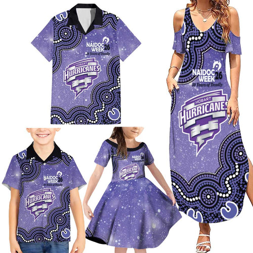 Hobart Hurricanes NAIDOC Week 2026 Custom Family Matching Summer Maxi Dress and Hawaiian Shirt 50 Years Deadly Indigenous Art Glitter Effect