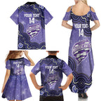 Hobart Hurricanes NAIDOC Week 2026 Custom Family Matching Summer Maxi Dress and Hawaiian Shirt 50 Years Deadly Indigenous Art Glitter Effect