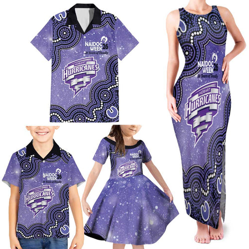 Hobart Hurricanes NAIDOC Week 2026 Custom Family Matching Tank Maxi Dress and Hawaiian Shirt 50 Years Deadly Indigenous Art Glitter Effect