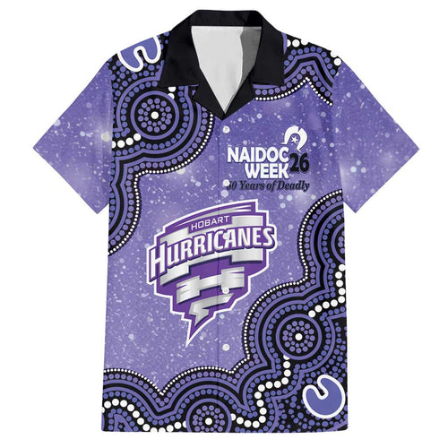 Hobart Hurricanes NAIDOC Week 2026 Custom Hawaiian Shirt 50 Years Deadly Indigenous Art Glitter Effect