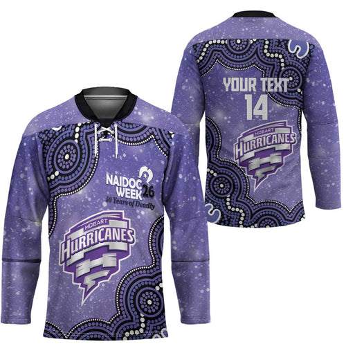 Hobart Hurricanes NAIDOC Week 2026 Custom Hockey Jersey 50 Years Deadly Indigenous Art Glitter Effect