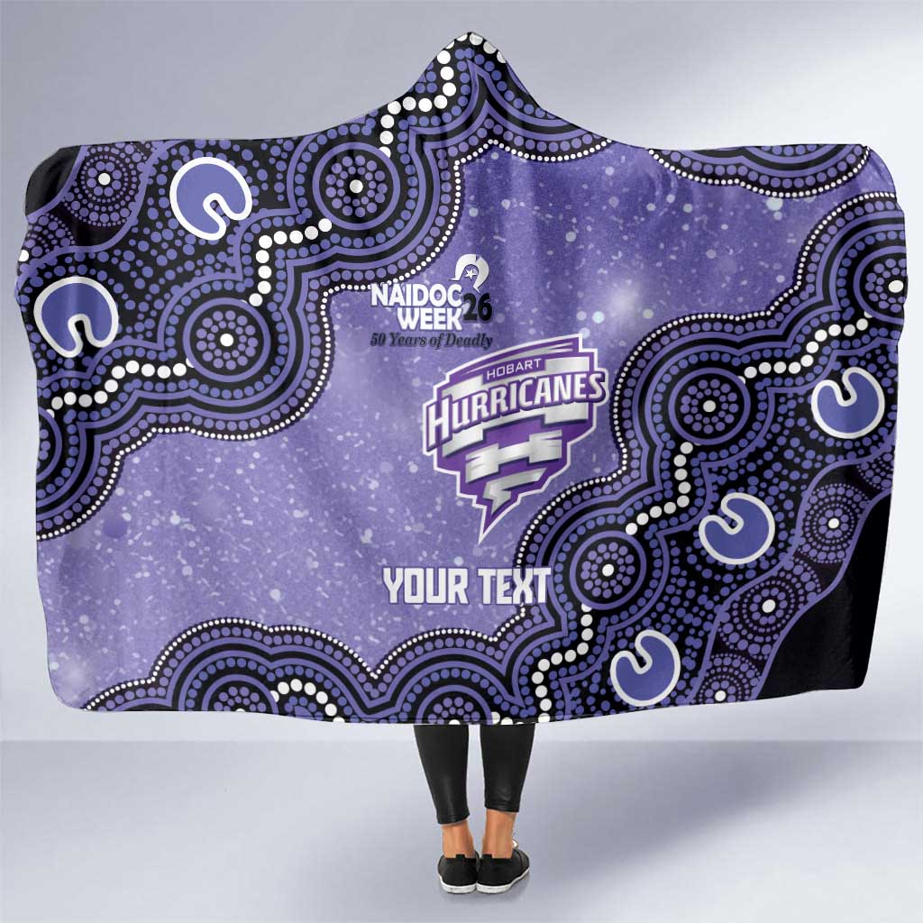 Hobart Hurricanes NAIDOC Week 2026 Custom Hooded Blanket 50 Years Deadly Indigenous Art Glitter Effect