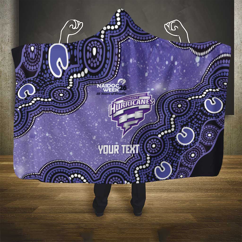 Hobart Hurricanes NAIDOC Week 2026 Custom Hooded Blanket 50 Years Deadly Indigenous Art Glitter Effect