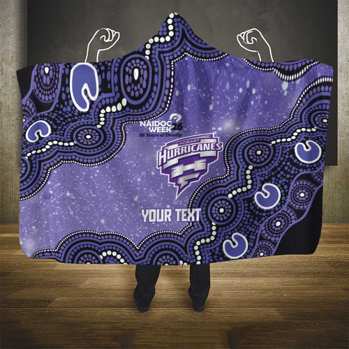 Hobart Hurricanes NAIDOC Week 2026 Custom Hooded Blanket 50 Years Deadly Indigenous Art Glitter Effect
