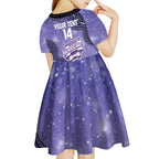 Hobart Hurricanes NAIDOC Week 2026 Custom Kid Short Sleeve Dress 50 Years Deadly Indigenous Art Glitter Effect
