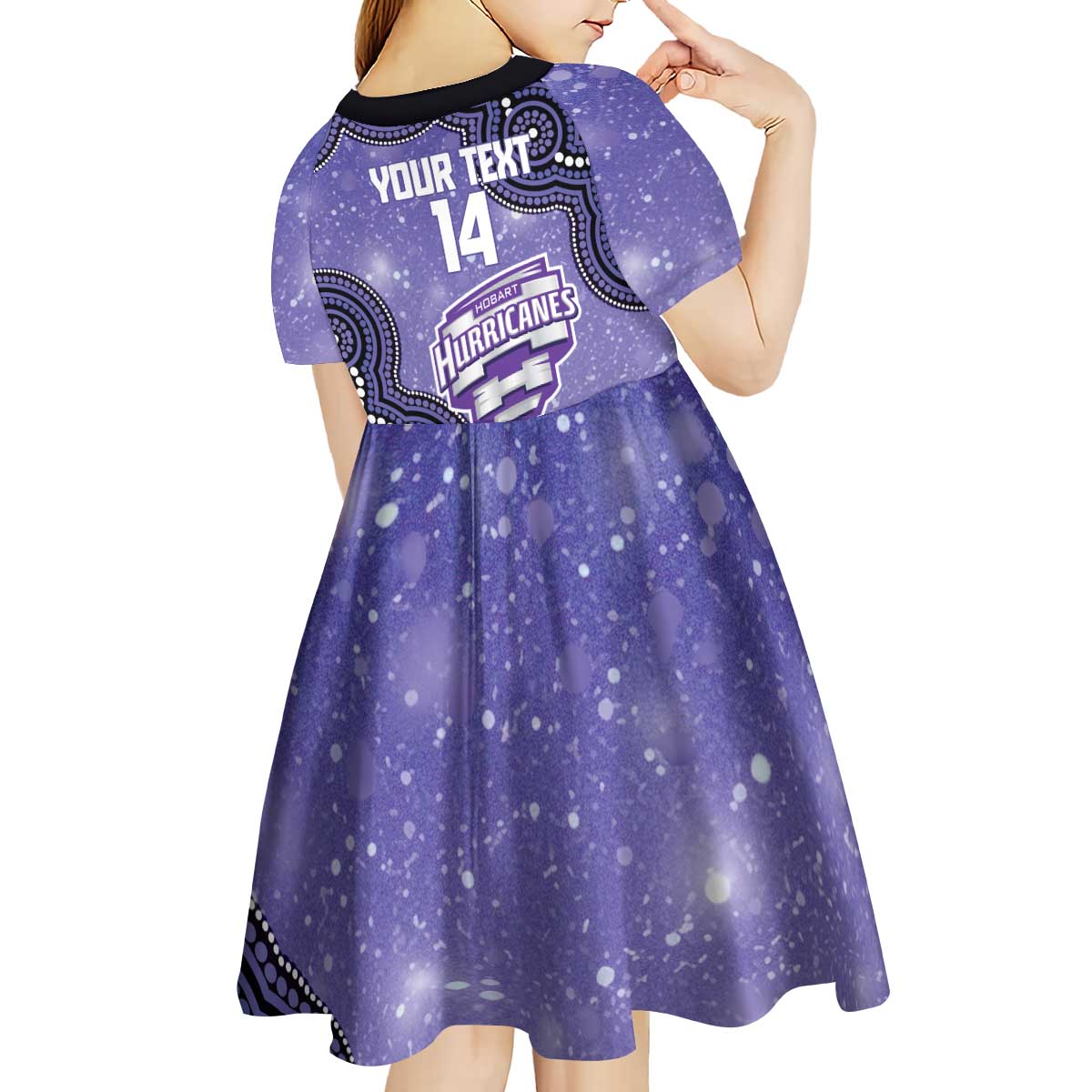 Hobart Hurricanes NAIDOC Week 2026 Custom Kid Short Sleeve Dress 50 Years Deadly Indigenous Art Glitter Effect