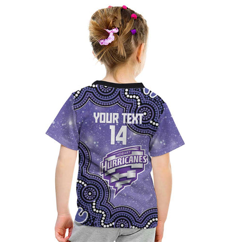 Hobart Hurricanes NAIDOC Week 2026 Custom Kid T Shirt 50 Years Deadly Indigenous Art Glitter Effect