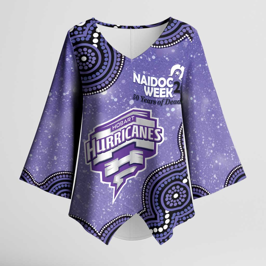 Hobart Hurricanes NAIDOC Week 2026 Custom Kimono Sleeve Blouse 50 Years Deadly Indigenous Art Glitter Effect