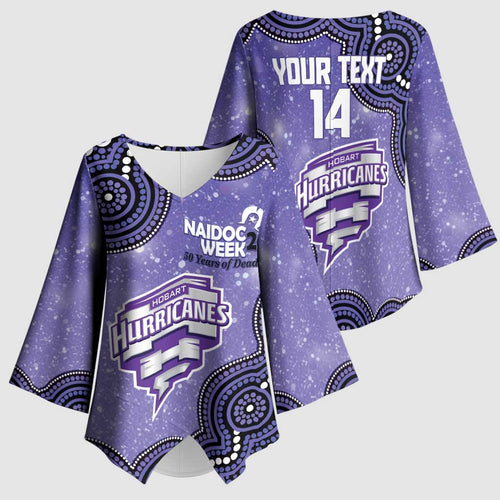 Hobart Hurricanes NAIDOC Week 2026 Custom Kimono Sleeve Blouse 50 Years Deadly Indigenous Art Glitter Effect