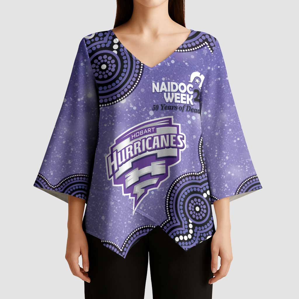 Hobart Hurricanes NAIDOC Week 2026 Custom Kimono Sleeve Blouse 50 Years Deadly Indigenous Art Glitter Effect