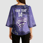 Hobart Hurricanes NAIDOC Week 2026 Custom Kimono Sleeve Blouse 50 Years Deadly Indigenous Art Glitter Effect
