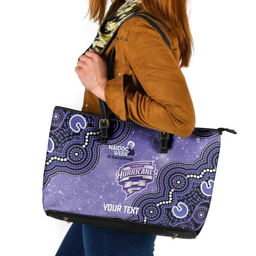 Hobart Hurricanes NAIDOC Week 2026 Custom Leather Tote Bag 50 Years Deadly Indigenous Art Glitter Effect