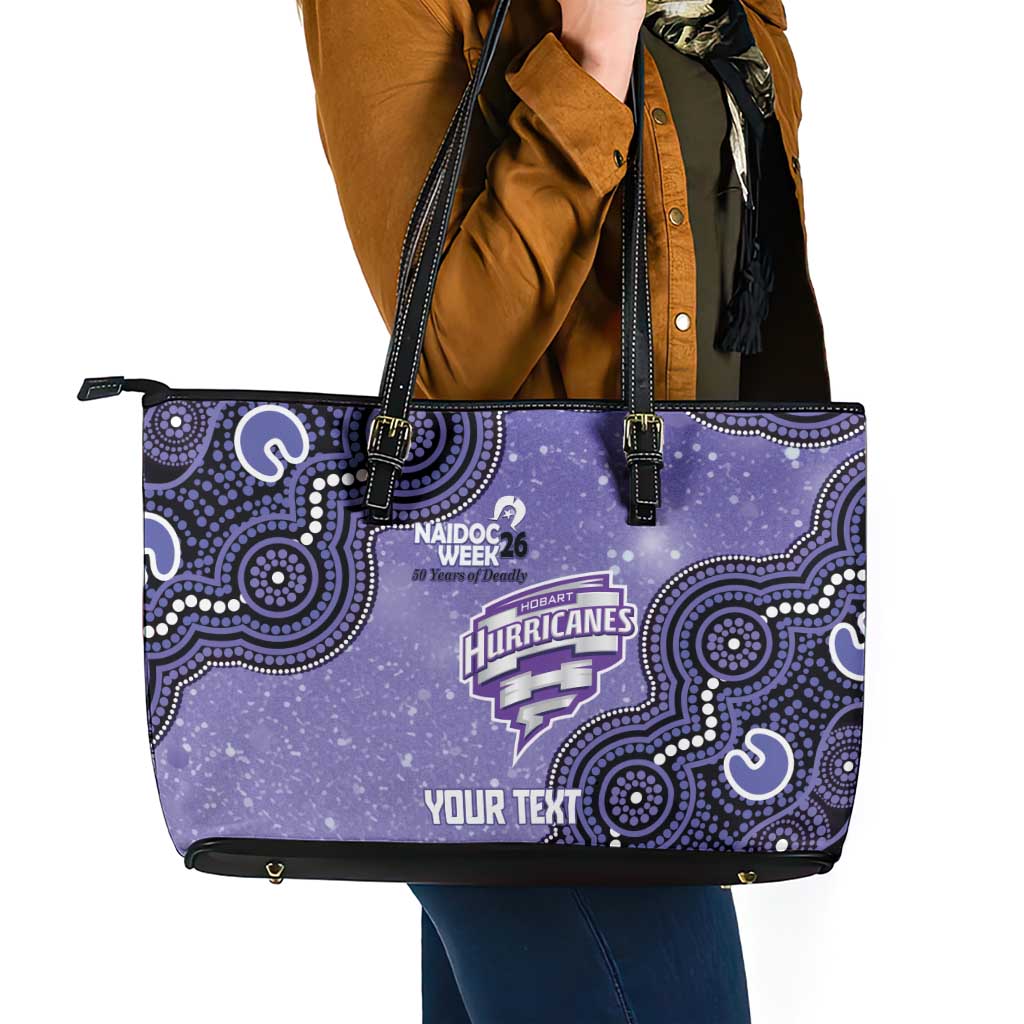 Hobart Hurricanes NAIDOC Week 2026 Custom Leather Tote Bag 50 Years Deadly Indigenous Art Glitter Effect