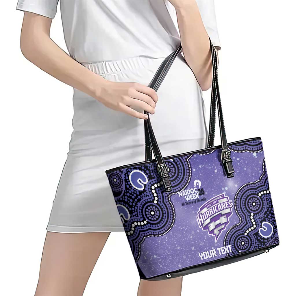 Hobart Hurricanes NAIDOC Week 2026 Custom Leather Tote Bag 50 Years Deadly Indigenous Art Glitter Effect