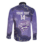 Hobart Hurricanes NAIDOC Week 2026 Custom Long Sleeve Button Shirt 50 Years Deadly Indigenous Art Glitter Effect