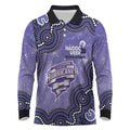 Hobart Hurricanes NAIDOC Week 2026 Custom Long Sleeve Polo Shirt 50 Years Deadly Indigenous Art Glitter Effect