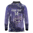 Hobart Hurricanes NAIDOC Week 2026 Custom Long Sleeve Polo Shirt 50 Years Deadly Indigenous Art Glitter Effect
